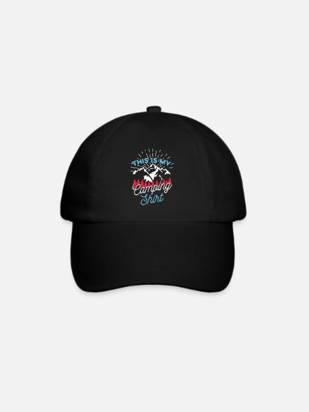 Lustiges Camping Shirt Geschenk für Camper Outdoor - Baseballkappe - Schwarz/Schwarz