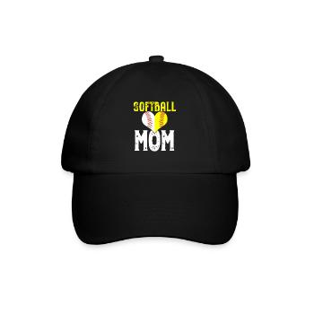 Softball Mom Liebe Geschenk - Baseballkappe - Schwarz/Schwarz - Vorne