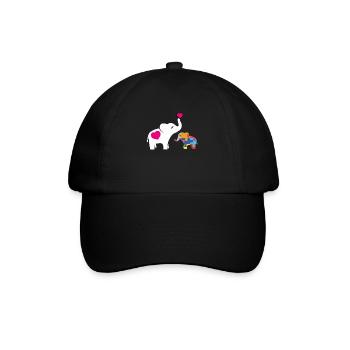 Elephant Autism Awareness T Shirt Gift - Baseballkappe - Schwarz/Schwarz - Vorne