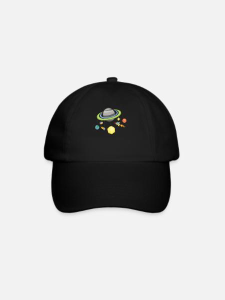 Space Mobile Planeten Weltraum / Geschenk Idee - Baseballkappe - Schwarz/Schwarz