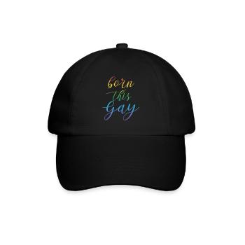 LGBT T-Shirt - Homosexuell - Gay - Lesbisch - CSD - Baseballkappe - Schwarz/Schwarz - Vorne