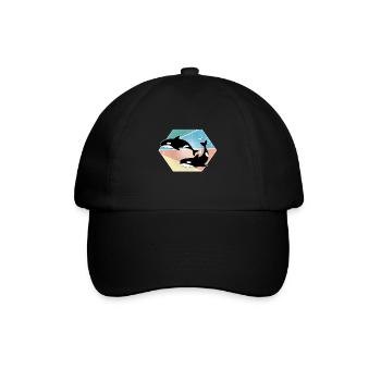 Wal - Baseballkappe - Schwarz/Schwarz - Vorne