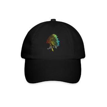 Wild und Frei Wild & Free Ureinwohner Indianer - Baseballkappe - Schwarz/Schwarz - Vorne