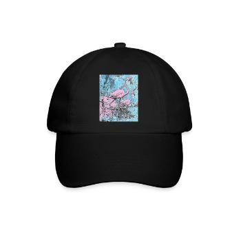Rosa Flamingos - Baseballkappe - Schwarz/Schwarz - Vorne