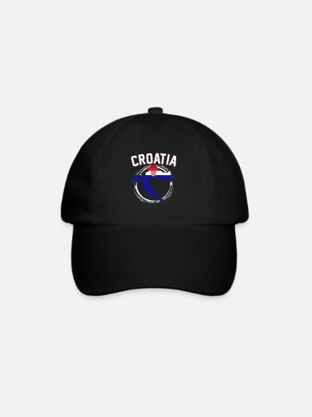 Karte Kroatien - Baseballkappe - Schwarz/Schwarz