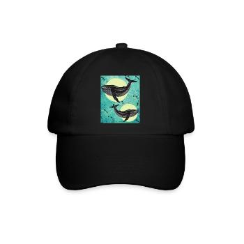 Buchelwale Wale - Baseballkappe - Schwarz/Schwarz - Vorne