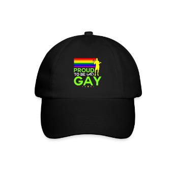 Proud to be Gay - Baseballkappe - Schwarz/Schwarz - Vorne