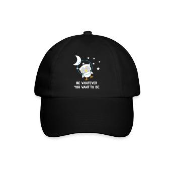 Eule - Uhu - Kauz - Eulen T-Shirt - Be Yourself - Baseballkappe - Schwarz/Schwarz - Vorne