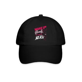 Sport Training Frau Mädchen Geschenk Squat - Baseballkappe - Schwarz/Schwarz - Vorne