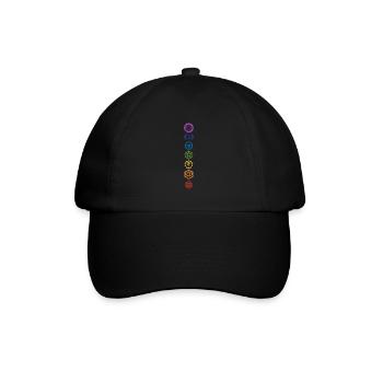 Leute, die Chakra heilige Symbol-Geschenk-Idee lieben - Baseballkappe - Schwarz/Schwarz - Vorne