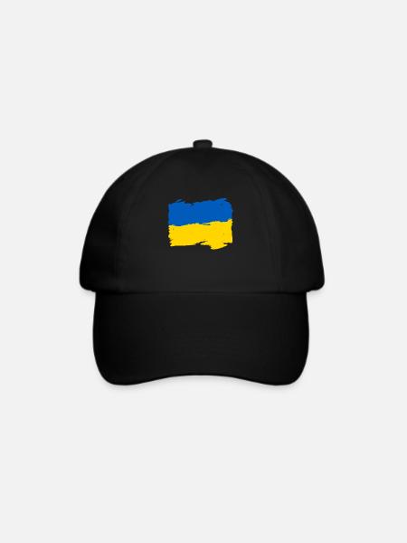 Україна прапор - Ukraine Flagge - Ukraine flag - Baseballkappe - Schwarz/Schwarz