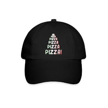 Pizza Pizza Pizza - Baseballkappe - Schwarz/Schwarz - Vorne