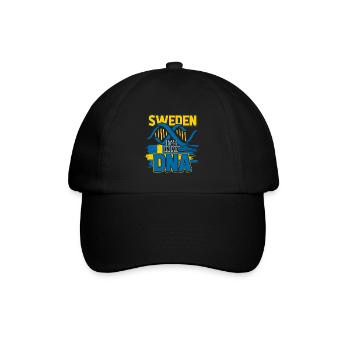 Schweden ist in meiner DNA - Baseballkappe - Schwarz/Schwarz - Vorne
