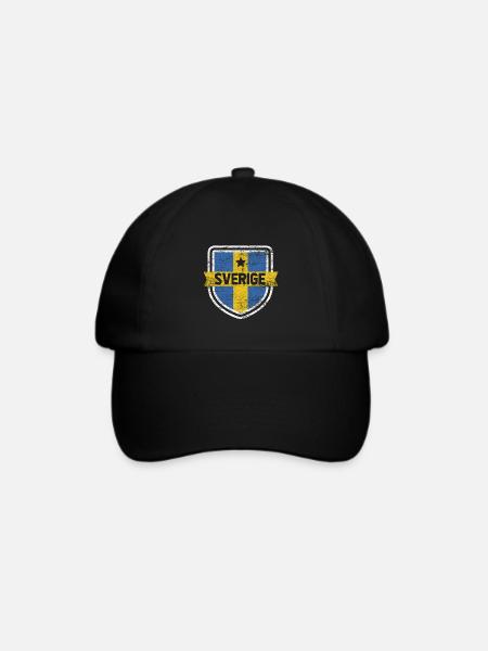 Schweden - Baseballkappe - Schwarz/Schwarz