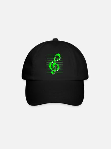 Violinschlüssel - Baseballkappe - Schwarz/Schwarz