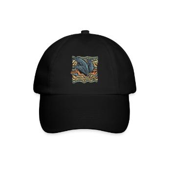 Delphin - Baseballkappe - Schwarz/Schwarz - Vorne