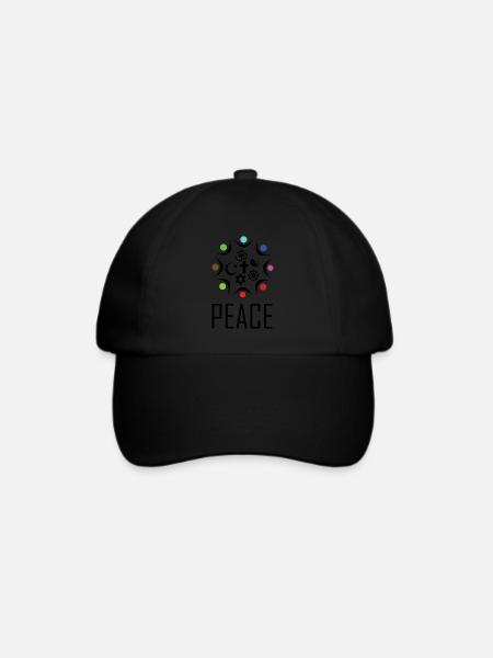 Frieden für alle Religionen - Baseballkappe - Schwarz/Schwarz