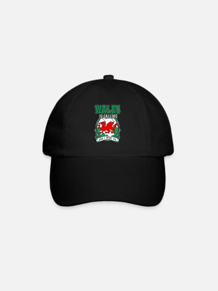 Wales - Baseballkappe - Schwarz/Schwarz