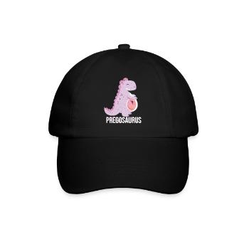 Pregosaurus T Shirt Funny Dinosaur Pregnancy Shirt - Baseballkappe - Schwarz/Schwarz - Vorne