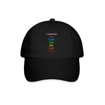 Chakra Meditation Balance T-Shirt I Spiritualität - Baseballkappe - Schwarz/Schwarz - Vorne