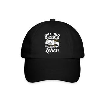 Opa und Enkelin - Freunde fürs Leben - Baseballkappe - Schwarz/Schwarz - Vorne