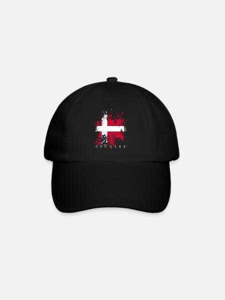 Denmark Dänemark Dansk kopenhagen Flagge Fahne - Baseballkappe - Schwarz/Schwarz