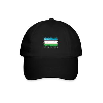 Usbekistan Flagge Fahne Taschkent Staat Asien Volk - Baseballkappe - Schwarz/Schwarz - Vorne