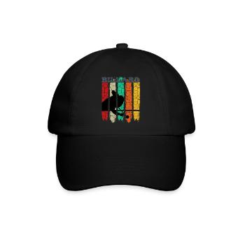 Vintage Retro Billard Silhouette | Pool Geschenk - Baseballkappe - Schwarz/Schwarz - Vorne
