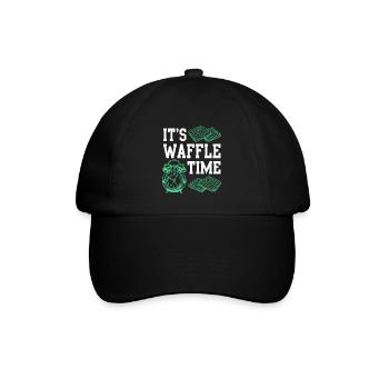 Waffle Time Spruch Geschenkidee Waffel - Baseballkappe - Schwarz/Schwarz - Vorne