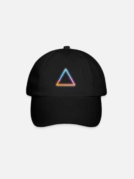 Modernes leuchtendes Neon drei Eck - Baseballkappe - Schwarz/Schwarz