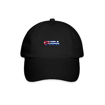 Kuba Schriftzug Logo Landesflagge Heimat Geschenk - Baseballkappe - Schwarz/Schwarz - Vorne