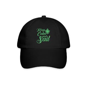 Segeln Segeln Segeln Segeln - Baseballkappe - Schwarz/Schwarz - Vorne