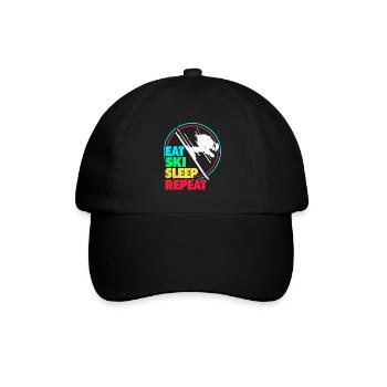 Skifahren Skifahren Skifahren Skifahren Skifahren - Baseballkappe - Schwarz/Schwarz - Vorne