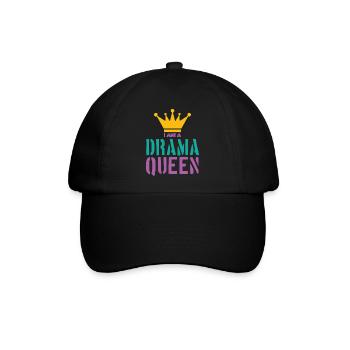 Drama Queen Spruch - Baseballkappe - Schwarz/Schwarz - Vorne
