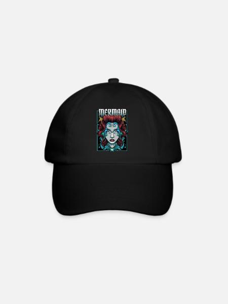 Mermaiding Meerjungfrau Fabelwesen Nixen Geschenk - Baseballkappe - Schwarz/Schwarz