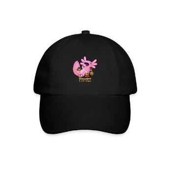 Verfressenes Snaxolotl - Axolotl Schwanzlurch - Baseballkappe - Schwarz/Schwarz - Vorne