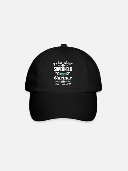 Superheld Gärtner - Baseballkappe - Schwarz/Schwarz