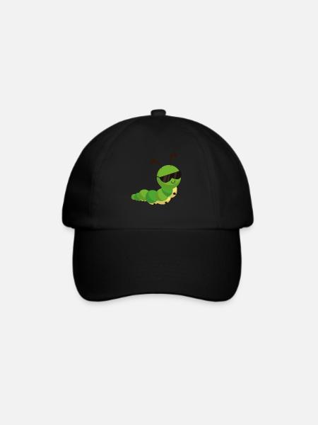 Caterpillar Raupen Design Insekt Geschenk Kinder - Baseballkappe - Schwarz/Schwarz