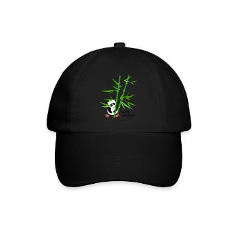 Fleda Maus Design: I love bamboo - Baseballkappe - Schwarz/Schwarz - Vorne