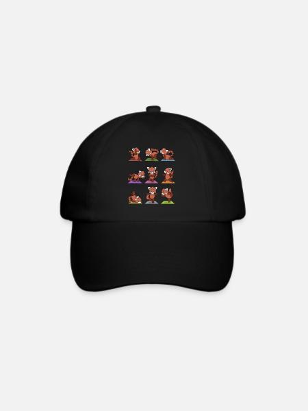 Yoga Roter Panda Meditation Yogi Namaste Geschenk - Baseballkappe - Schwarz/Schwarz