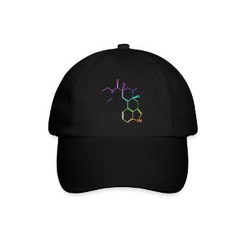 LSD Strukturformel T-Shirt Acid Halluzinogen Psy - Baseballkappe - Schwarz/Schwarz - Vorne