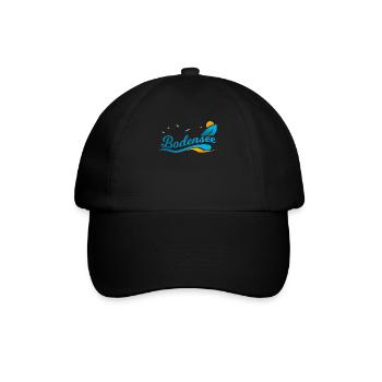 Bodensee Alpen Geschenk Shirt - Baseballkappe - Schwarz/Schwarz - Vorne