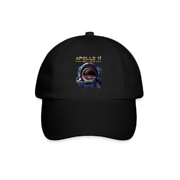 Apollo 11-Astronaut mit Erdreflexionsmond - Baseballkappe - Schwarz/Schwarz - Vorne