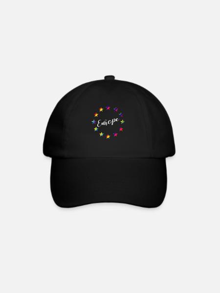 EU Europäische Union Sterne Regenbogenfarben - Baseballkappe - Schwarz/Schwarz