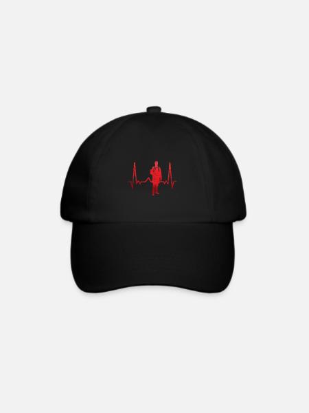 Arzt Chirurgie Herzschlag - Baseballkappe - Schwarz/Schwarz