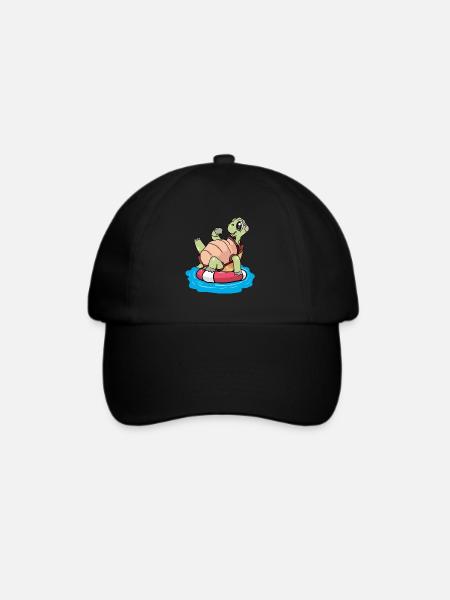 Schildkröte Seenot Schwimmring Ahoi Kind - Baseballkappe - Schwarz/Schwarz
