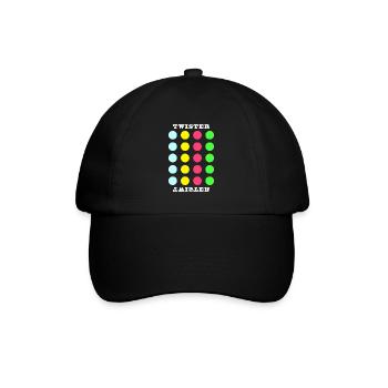 Spielen wir Twister Spiel Shirt Familie Gruppe - Baseballkappe - Schwarz/Schwarz - Vorne