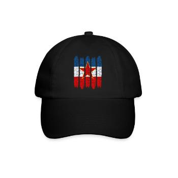 Trendy Jugoslawien Cool Nationalfarben Geschenk - Baseballkappe - Schwarz/Schwarz - Vorne