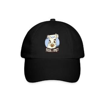 Lama Problem Lustig No Probllama Geschenk Geek Süß - Baseballkappe - Schwarz/Schwarz - Vorne
