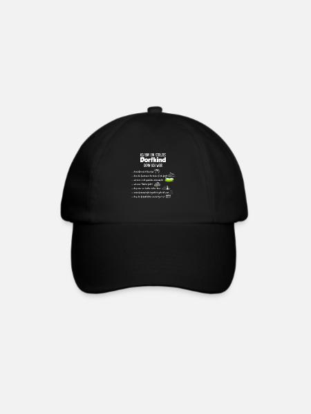 Dorfkind - Baseballkappe - Schwarz/Schwarz